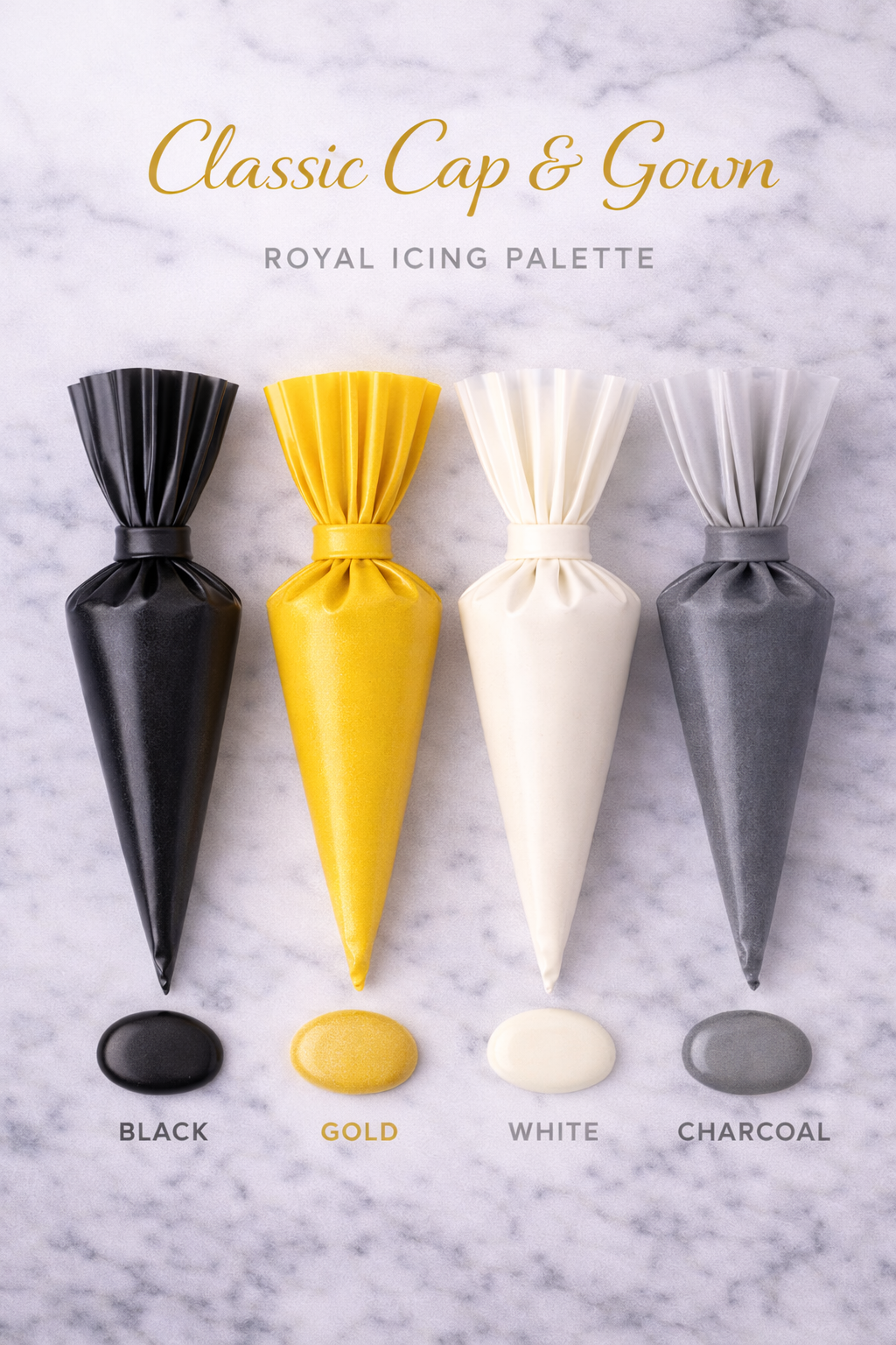🎓 Classic Cap & Gown Palette – Timeless Graduation Cookies